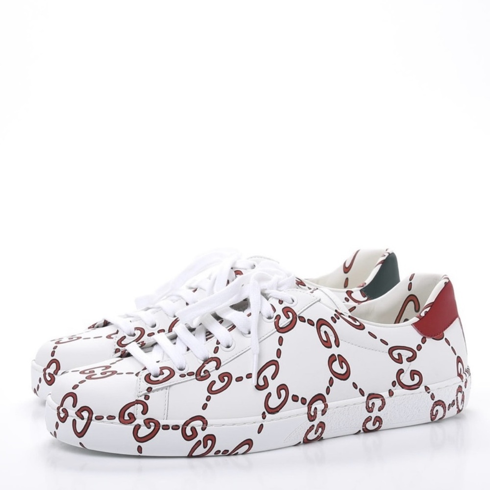 Gucci Ace GG Print Sneakers – Green/Red, Size 39 (women’s US 8.5), Authentic